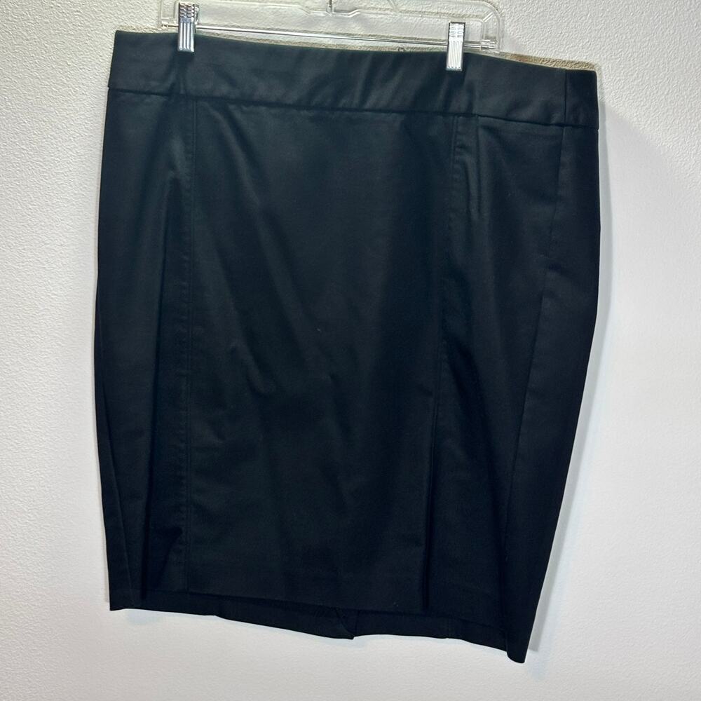 Lane Bryant Womens Black Stretch Pencil Skirt Size 18 Career Office Cotton Blend
